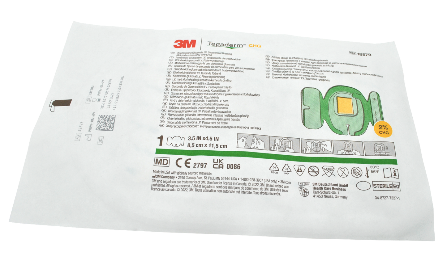 TEGADERM CHG 1657R Rozmiar 8,5cm x 11,5cm 1SZT