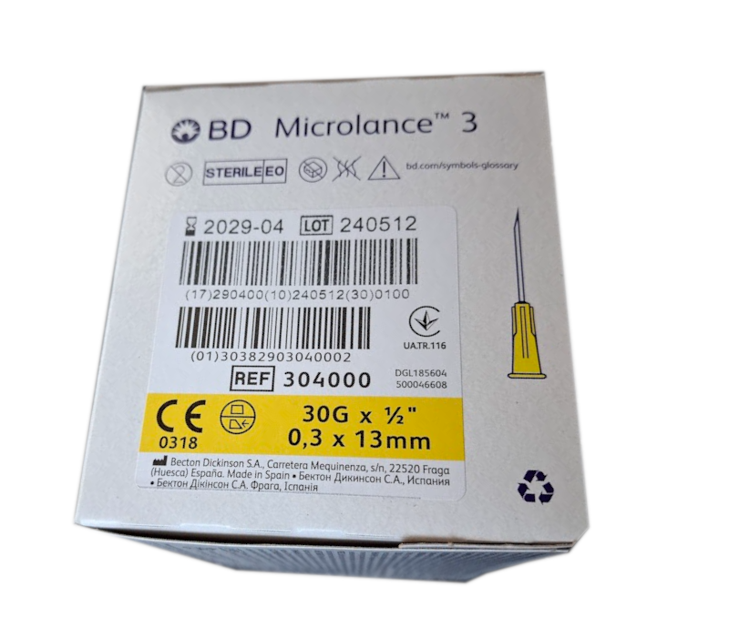 Igły BD Microlance 30G 0,3x13mm 100 szt REF 304000