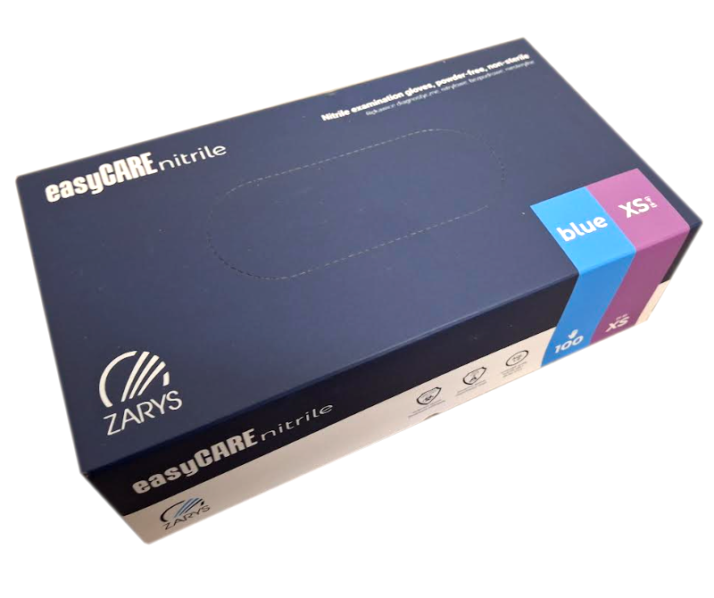 Rękawiczki ZARYS easyCARE nitrile r. L niebieskie 100 sztuk
