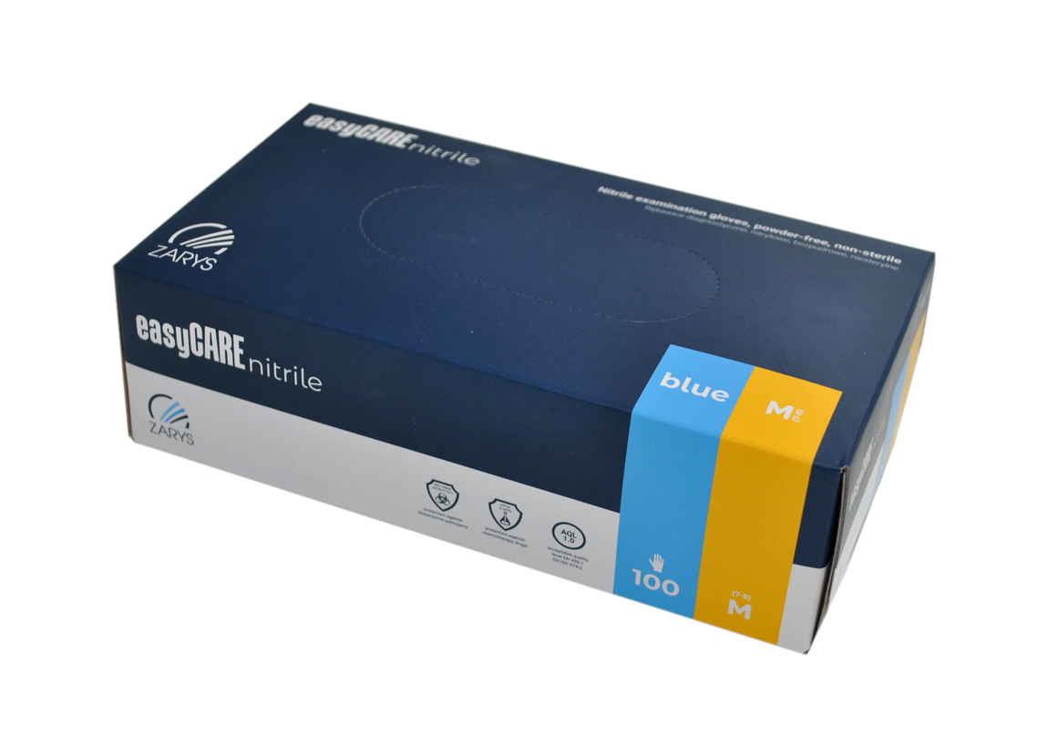 Rękawiczki ZARYS easyCARE nitrile r. L niebieskie 100 sztuk
