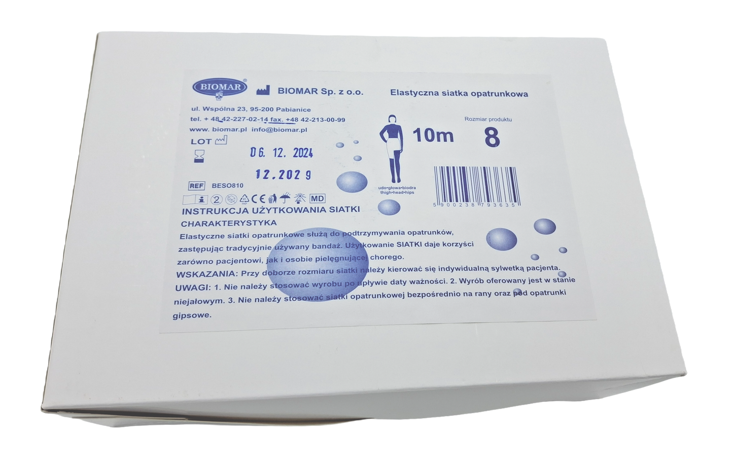 Elastyczna siatka opatrunkowa nr. 8 x 10m Biomar 1SZT