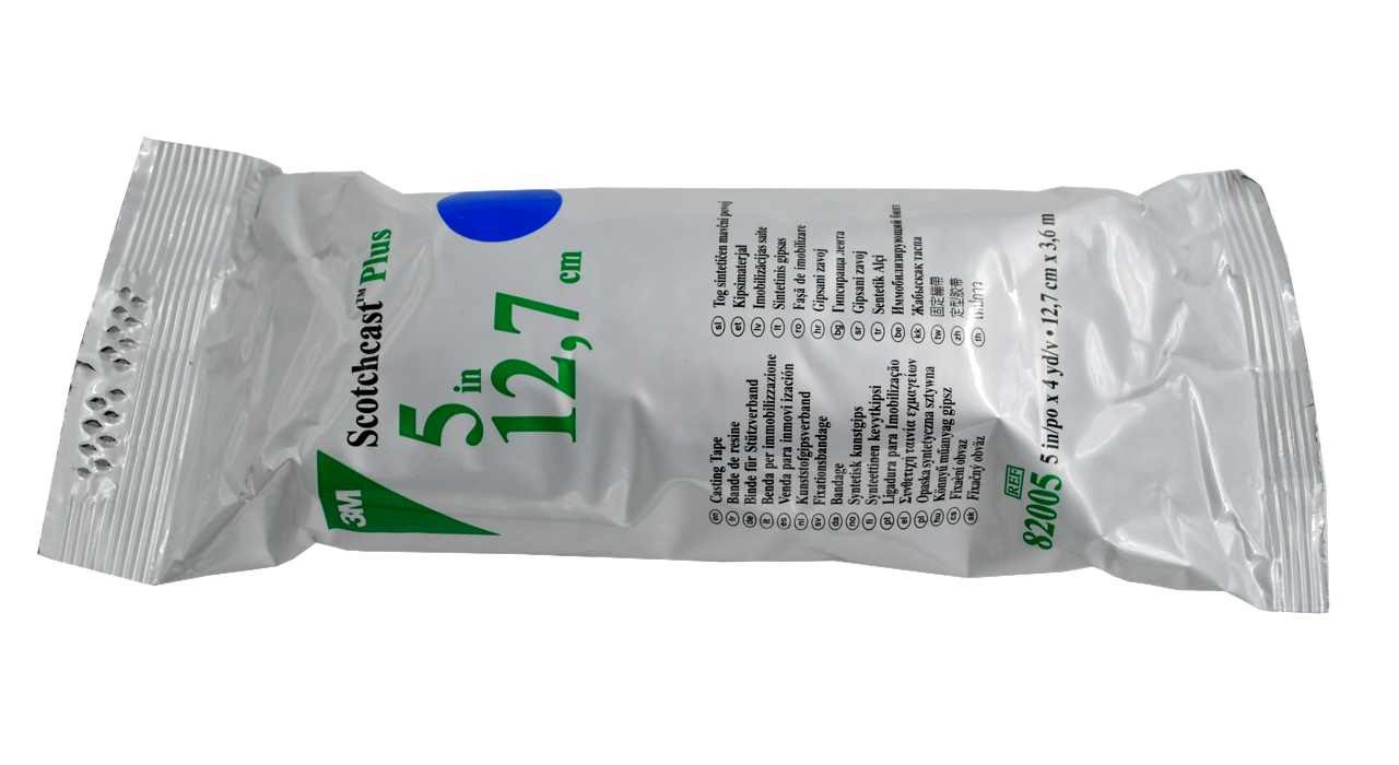 Gips syntetyczny lekki, opaska gipsowa 3M Scotchcast Plus 12,7cm niebieski