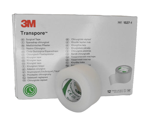 Taśma 3M Transpore PERFOROWANA do rzęs 1,25cm x 9,1m 24SZT 1527-0