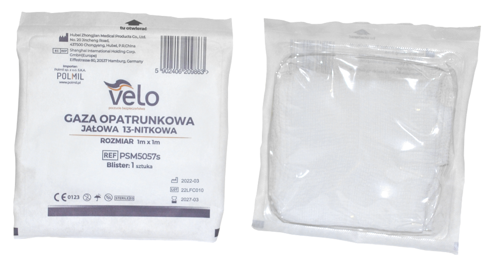 GAZA OPATRUNKOWA JAŁ VELO 13 NITKOWA 1M2 1SZT
