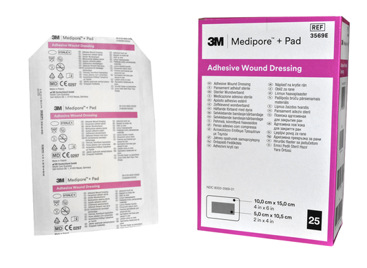 Opatrunek z wkładem chłonnym 3M MEDIPORE Pad 3569E 15cm x 10cm 25SZTUK