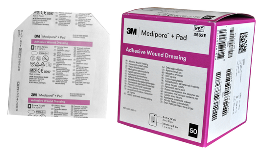 Opatrunek z wkładem chłonnym 3M MEDIPORE Pad 3562E 5cm x 7cm 5SZTUK
