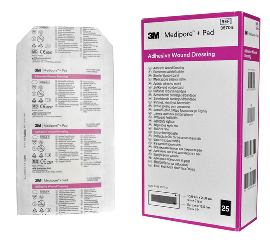 3M MEDIPORE Pad 3570E 10cm x 20cm PLASTRY 25SZTUK