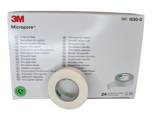 PLASTER PRZYLEPIEC MICROPORE 3M 1,25 x 9,1 BIAŁY 24SZT 1530-0