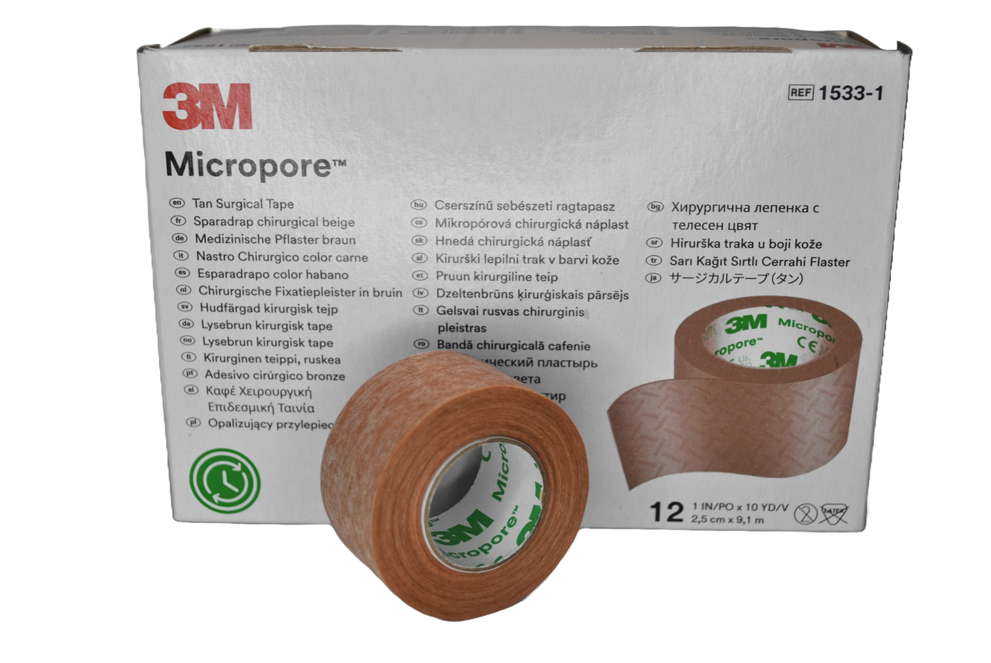3M Micropore 2,5cm x 9,1m cielisty 1533-1 1SZT.