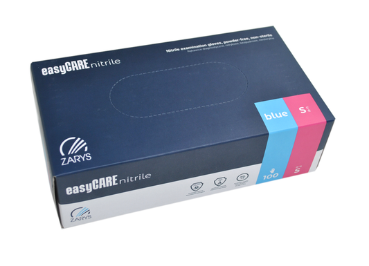 Rękawiczki jednorazowe Zarys easyCARE nitrile r. S niebieskie 100 szt.