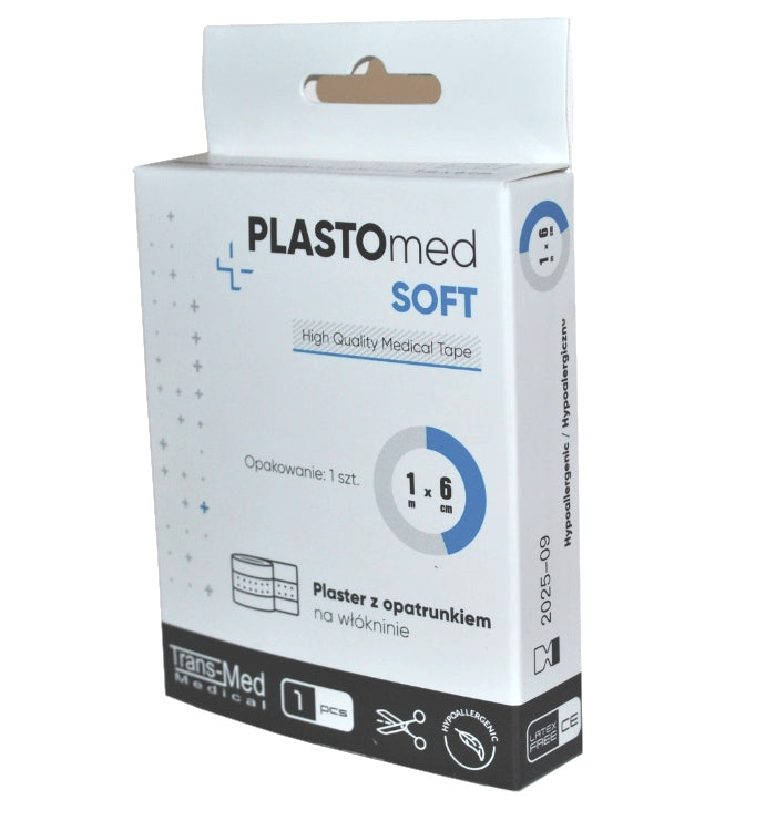 PLASTER WŁOKNINOWY PLASTOmed SOFT 6cm x 1m 1SZT