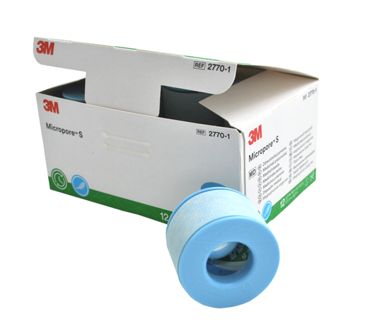 Taśma silikonowa 3M Micropore S 2,5cm x 5m do rzęs 12SZT