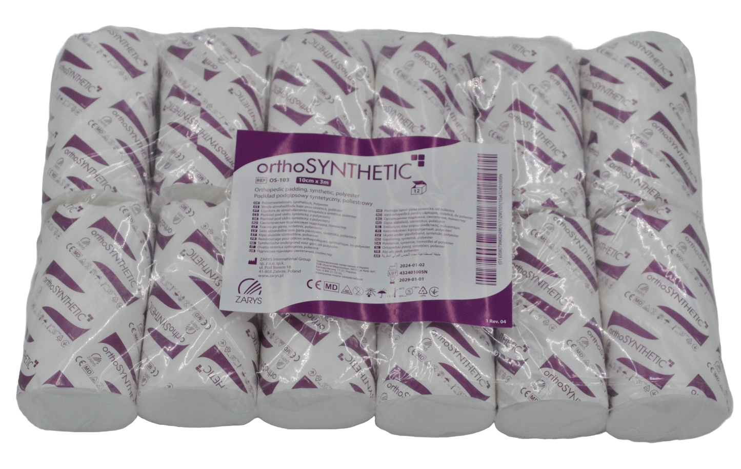Podkład pod gips 3m x 10cm ORTHO - SYNTHETIC 12SZT