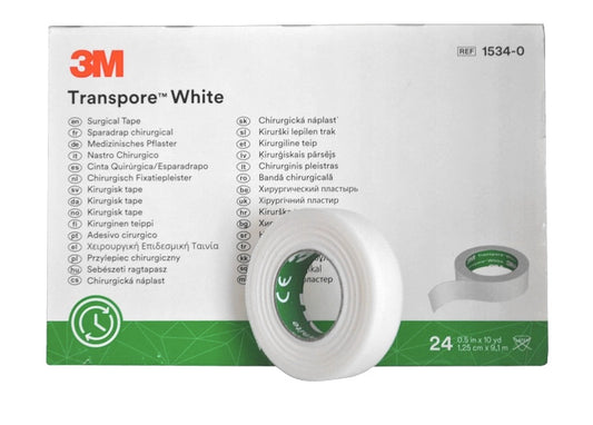 3M Transpore White 1,25cm x 9,1m, 1SZT