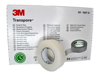 Taśma 3M Transpore PERFOROWANA do rzęs 1,25cm x 9,1m 24SZT 1527-0