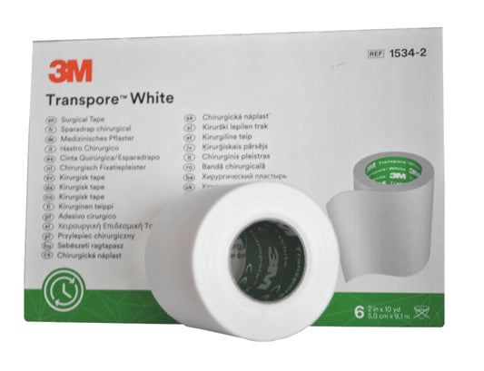 TRANSPORE WHITE 3M PRZYLEPIEC 5cm x 9,1m 6SZT.