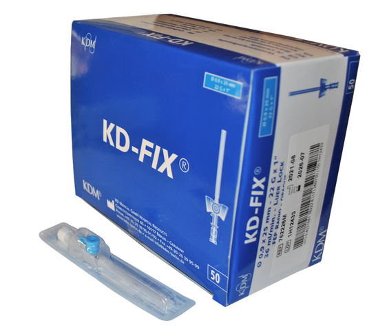 Kaniula dożylna Wenflon KD-FIX 0,9 x 25 niebieska 50SZT