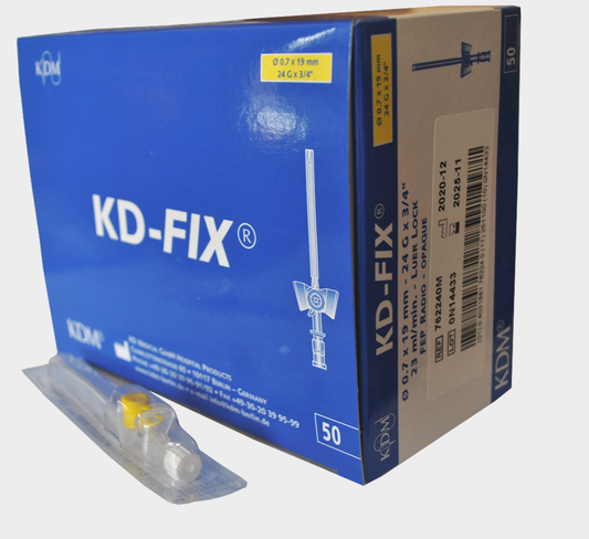 Kaniula dożylna Wenflon KD-FIX 0,7x19 żółty 50SZT